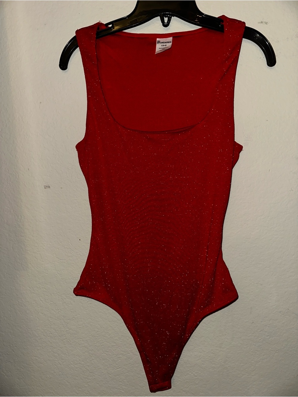 No boundaries red sparkle bodysuit size small